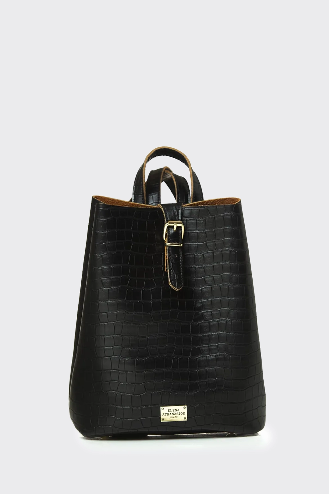 Recycled Leather Croco Backpack Γυναικείο Μαύρη - Image 1