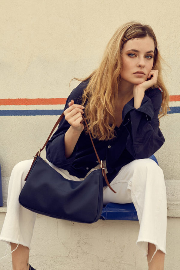 elena athanasiou bags ss20 into the grove leather bags vintage baguette navy blue