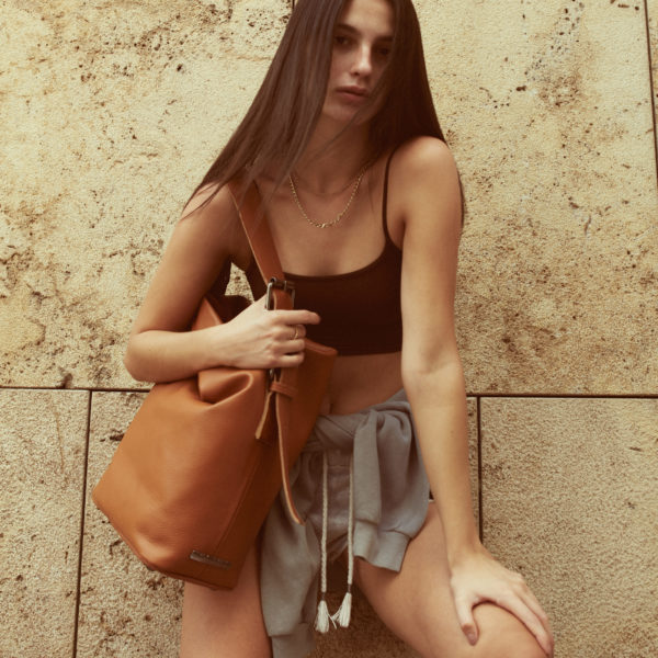 Day to Evening Pouch Bag L Cognac | Elena Athanasiou Bags | Not The Ordinary FW21 Collection