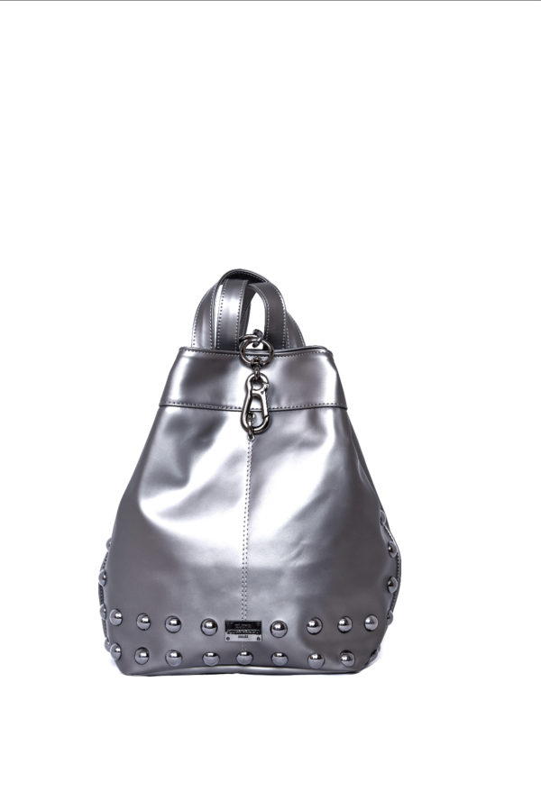 elena athanasiou bags backpack metallic grey
