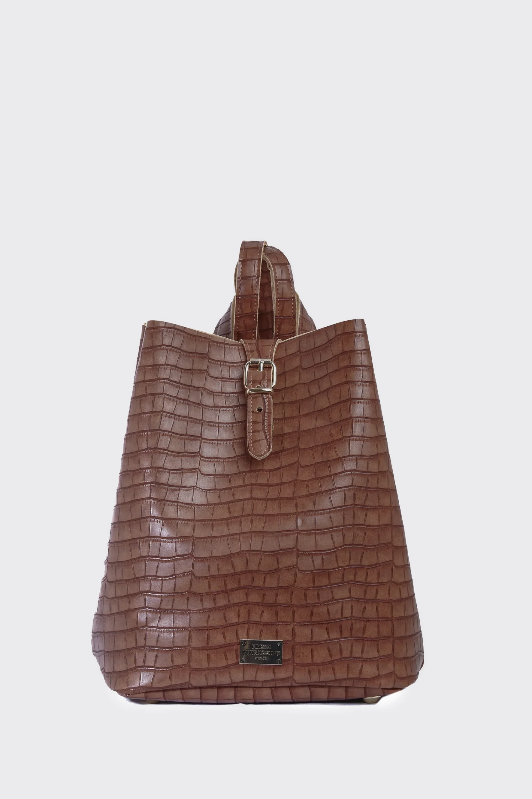 Recycled Leather Croco Backpack Γυναικείο Taupe - Image 1