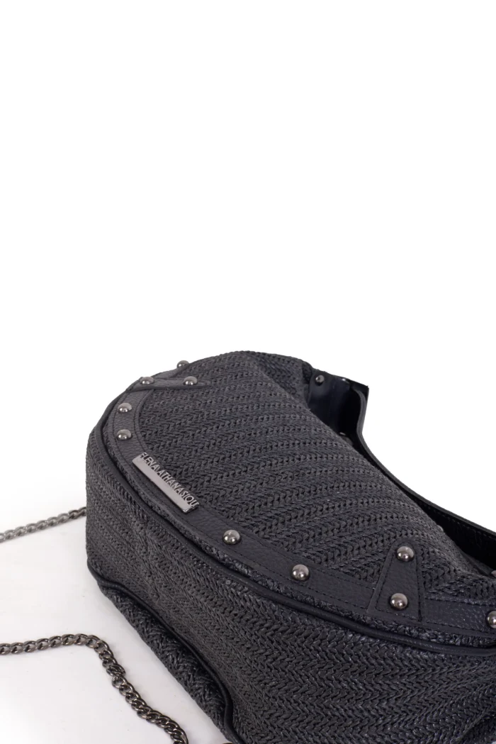 Hype Vegan Straw Τσάντα ωμου Μαυρη - Image 6