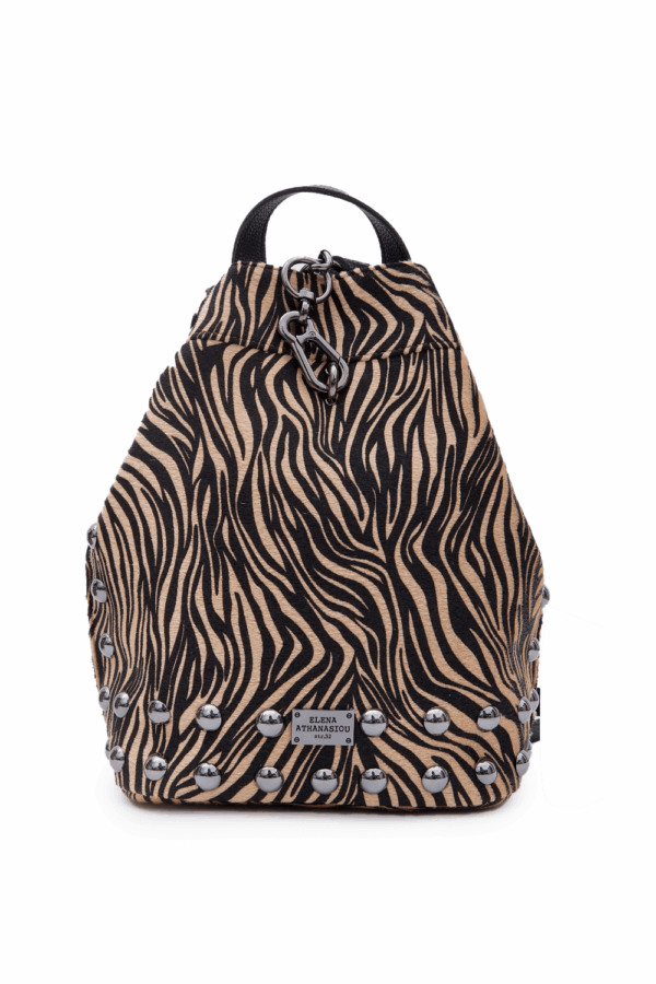 Black N' Metal Backpack Zebra Brown