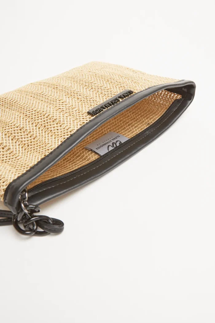 Natural Straw Clutch Τσάντα Εξόδου Μπεζ - Image 5