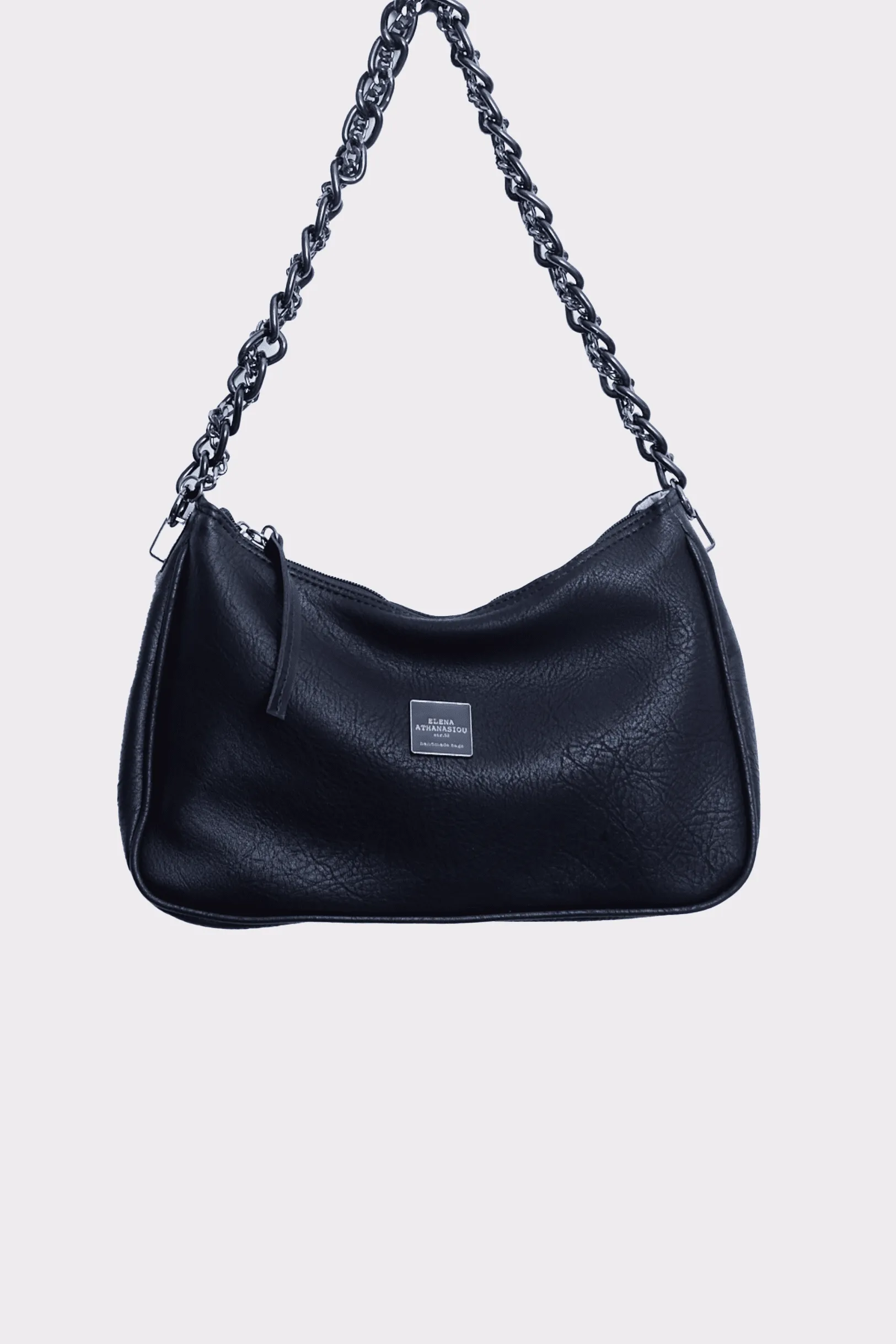 Retro Chain Baguette Bag Μαύρη - Image 1