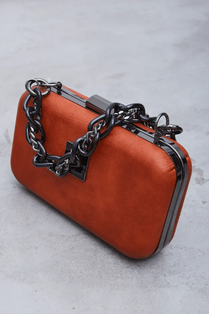 Box Chain Τσάντα Εξοδου Πορτοκαλι - Image 2
