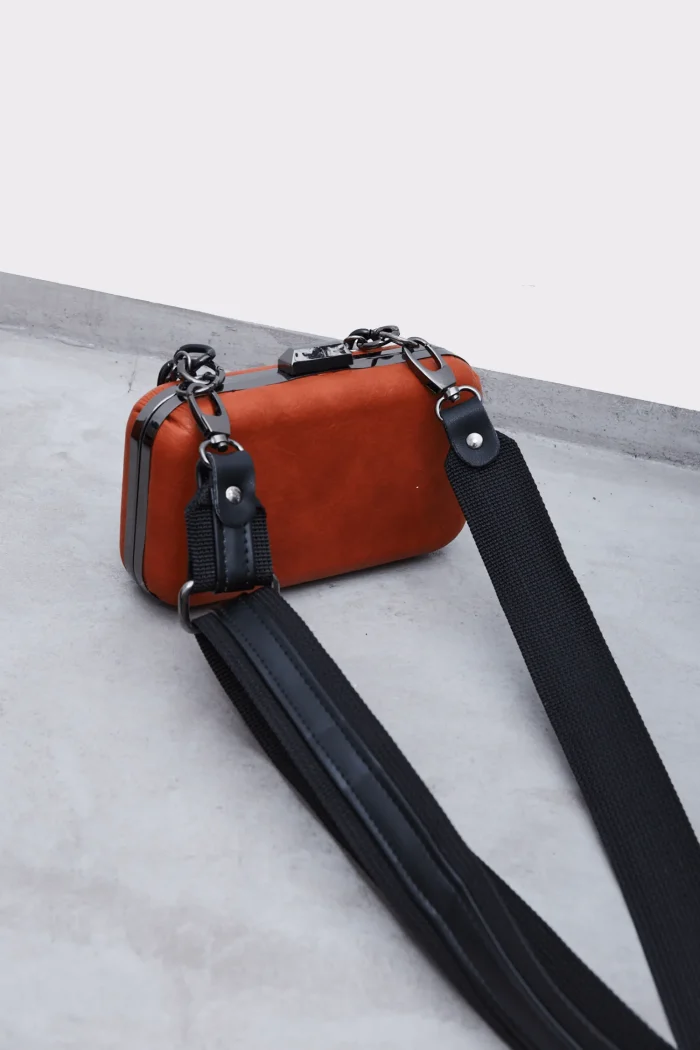 Box Chain Τσάντα Εξοδου Πορτοκαλι - Image 4