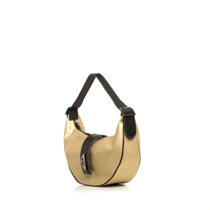 Vegan Baguette Τσάντα Ώμου Χρυσή - Image 2