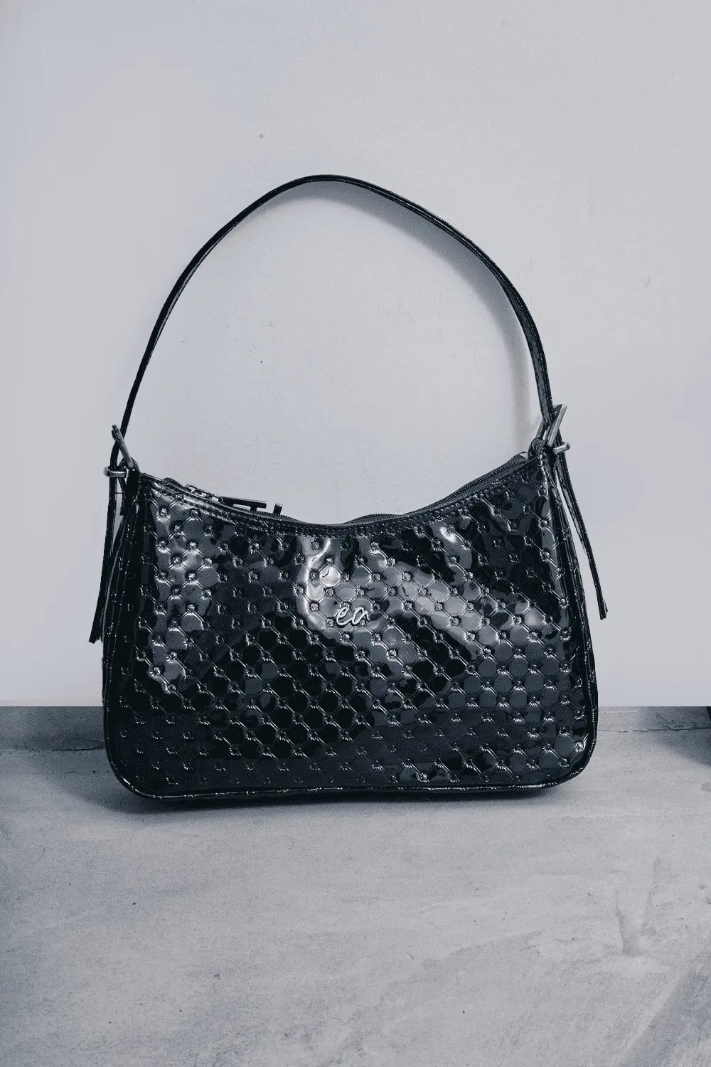 Vintage Vinyl Baguette Bag Μαύρη - Image 1