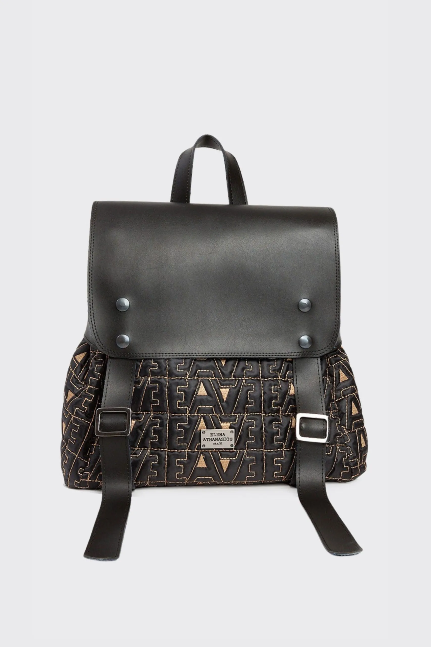 Boyfriend Logo Backpack Γυναικείο Μαύρο- Μπεζ - Image 1