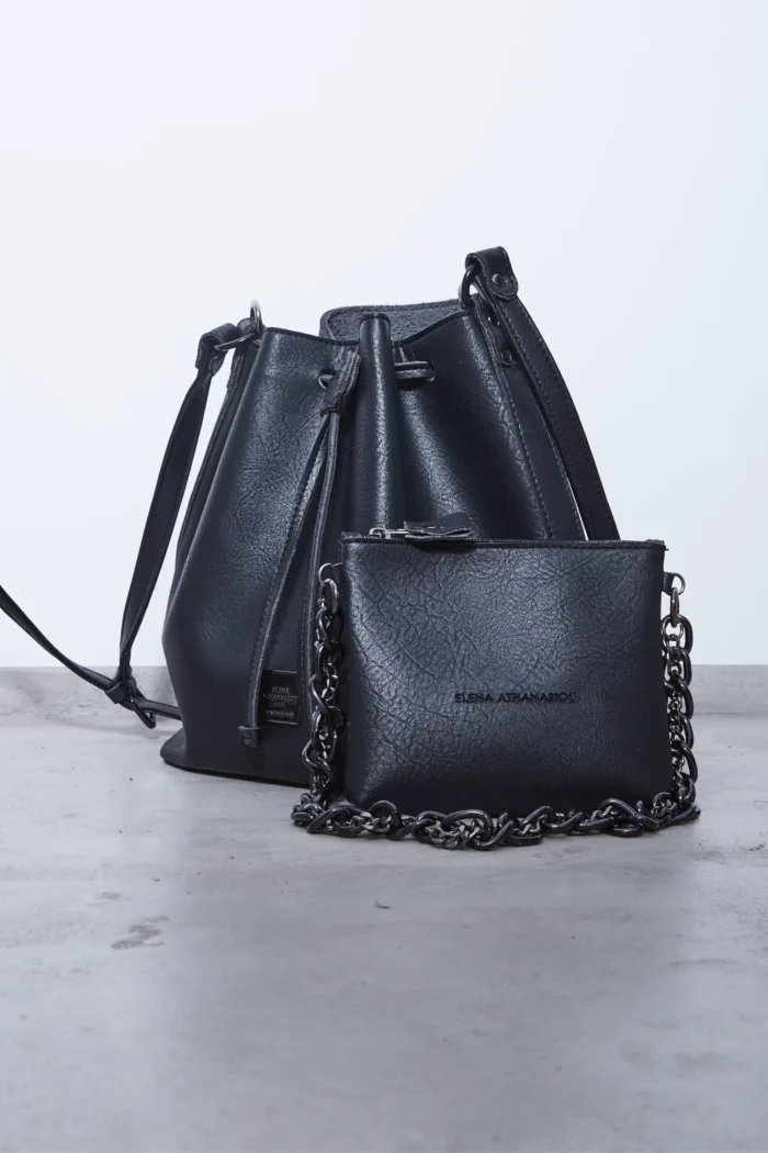 Retro Chain Pouch Bag Μαύρη - Image 2