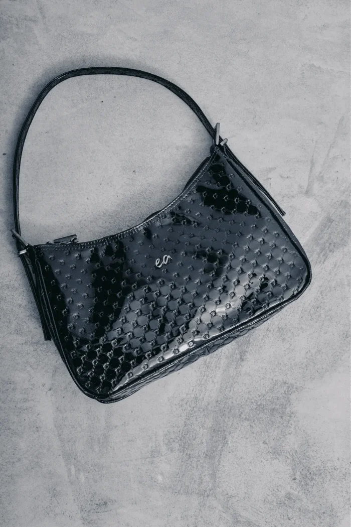 Vintage Vinyl Baguette Bag Μαύρη - Image 2