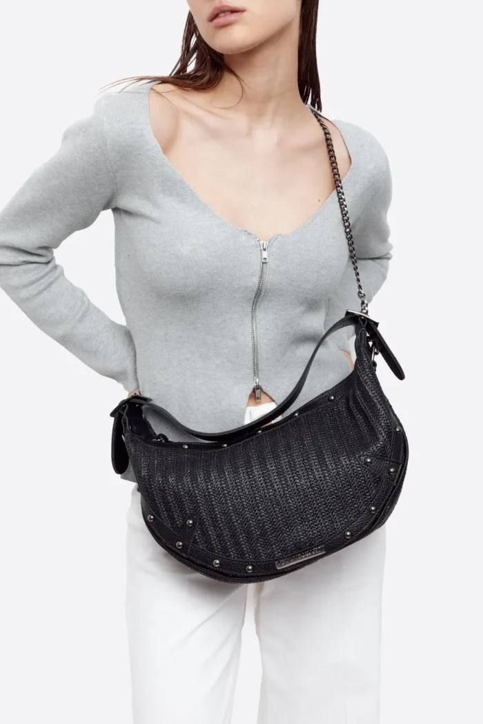 Hype Vegan Straw Τσάντα ωμου Μαυρη - Image 5