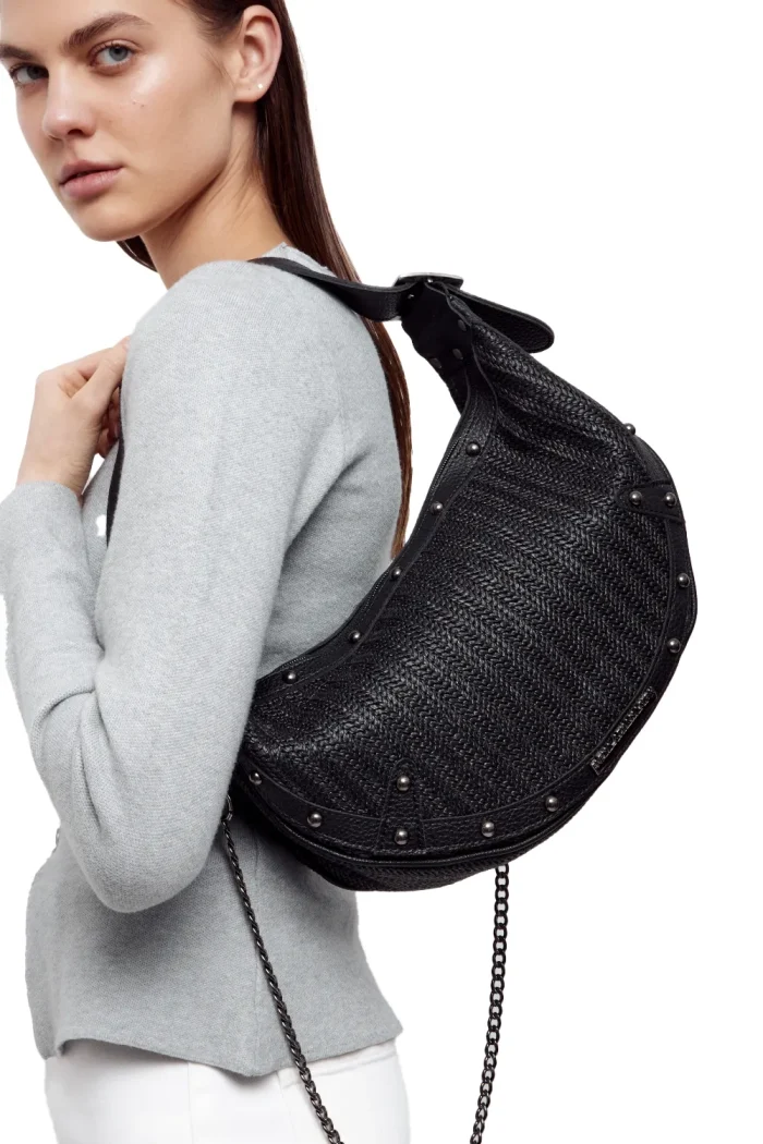 Hype Vegan Straw Τσάντα ωμου Μαυρη - Image 4