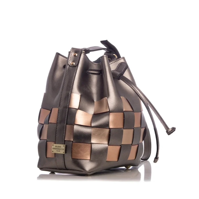 Straw Pouch Bag ΤΡΙΧΡΩΜΟ ΑΝΘΡΑΚΙ - Image 2