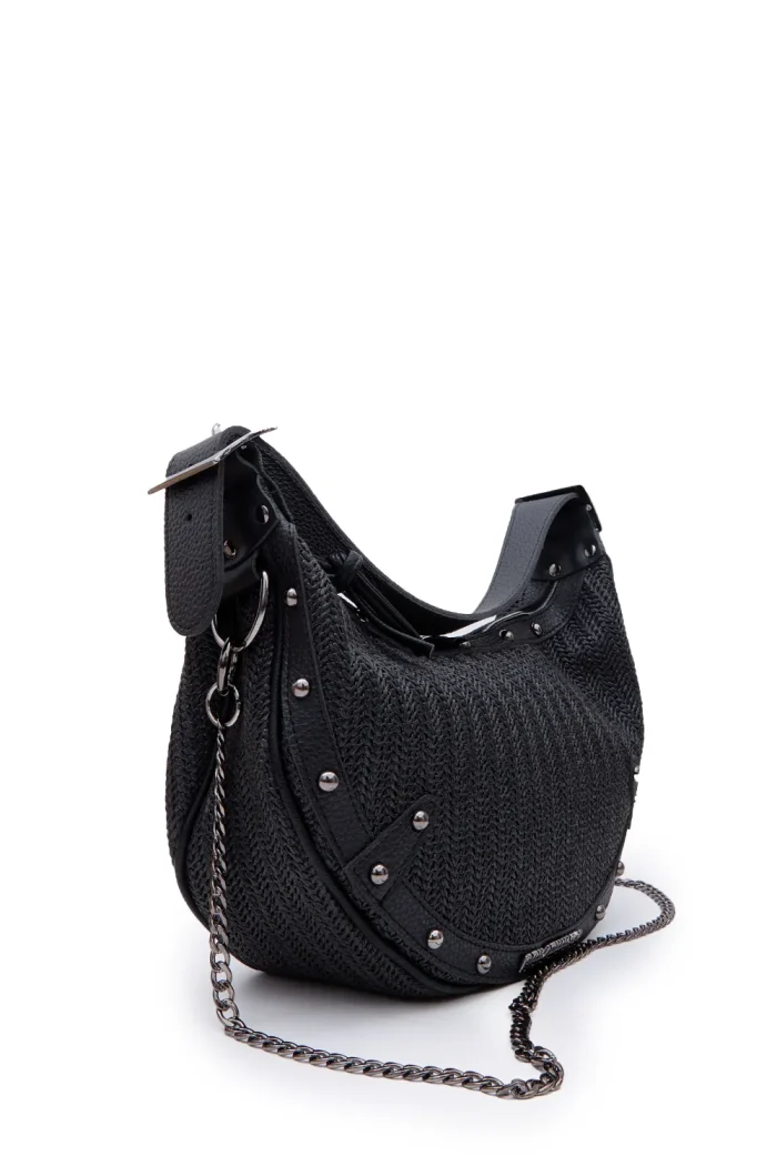 Hype Vegan Straw Τσάντα ωμου Μαυρη - Image 2