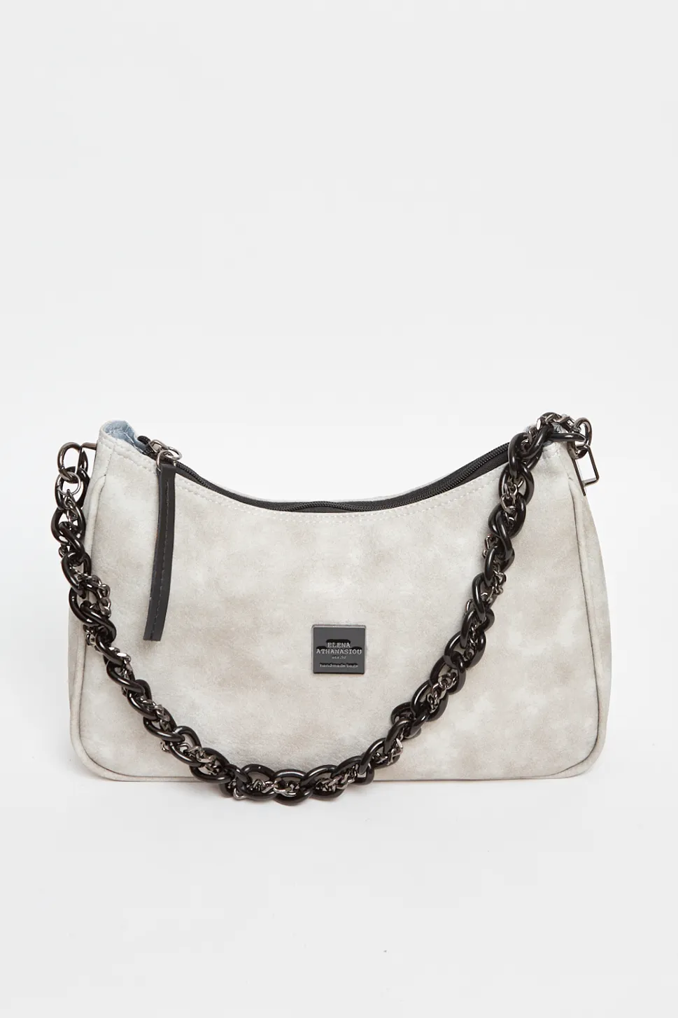 Retro Chain Baguette Bag Γκρι - Image 1