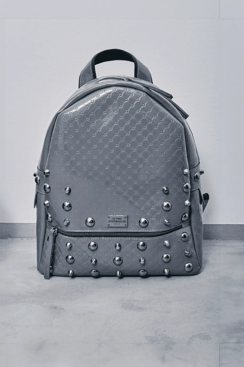 Retro Backpack Γυναικείο Λουστρίνι Γκρι Large - Image 1