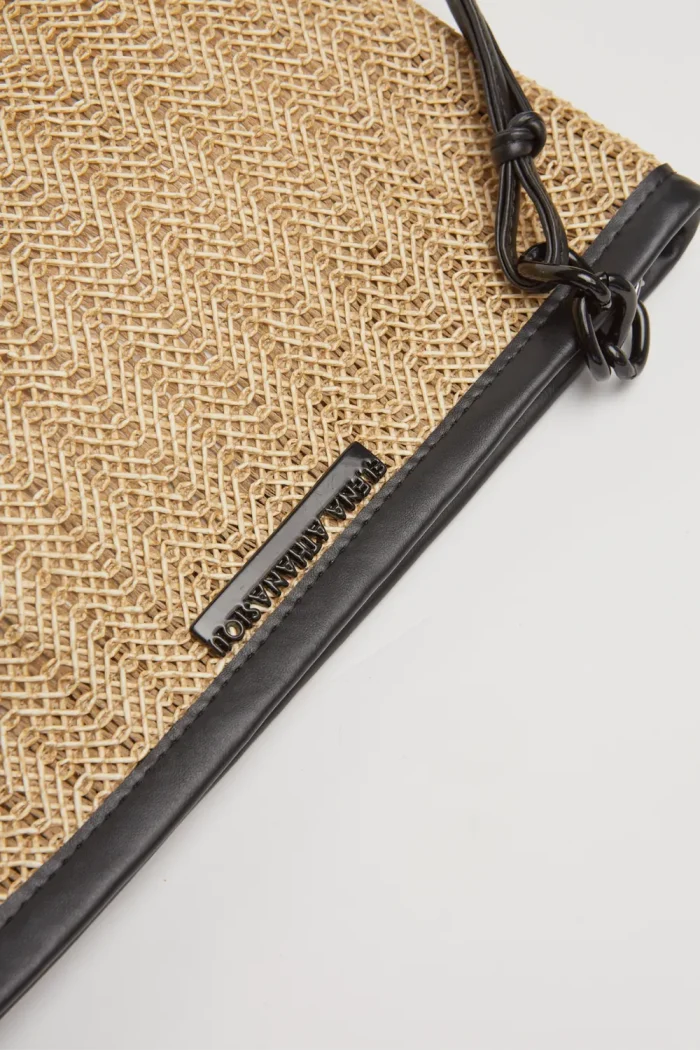 Natural Straw Clutch Τσάντα Εξόδου Μπεζ - Image 4