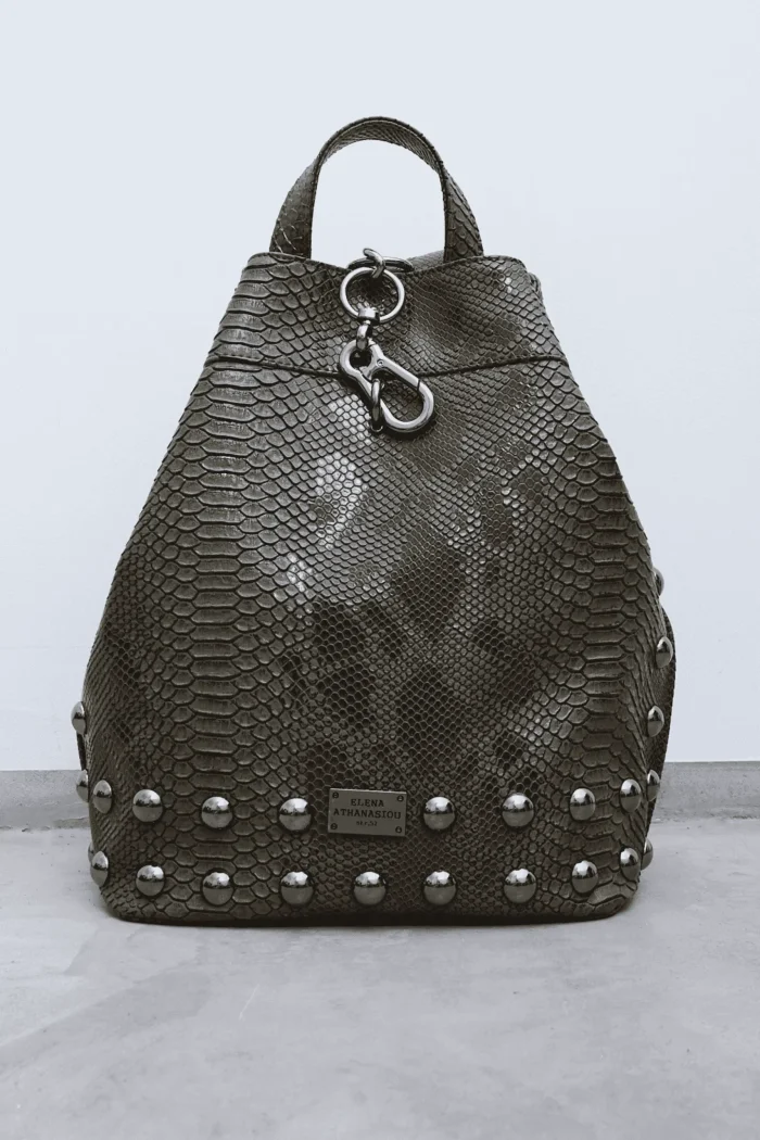 Black N' Metal Croco Backpack Γυναικείο Χακί - Image 2