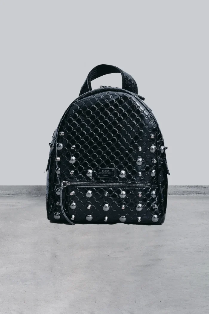 Retro Backpack Γυναικείο Λουστρίνι Μαύρo Small - Image 2