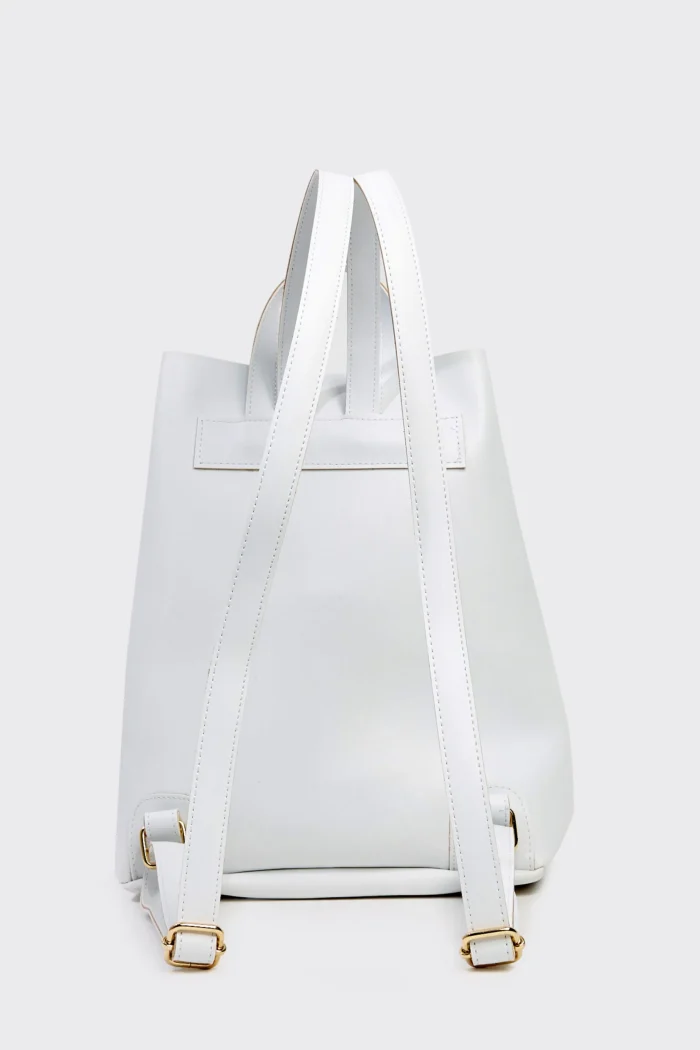 Recycled Leather Backpack Γυναικείο Λευκό - Image 3