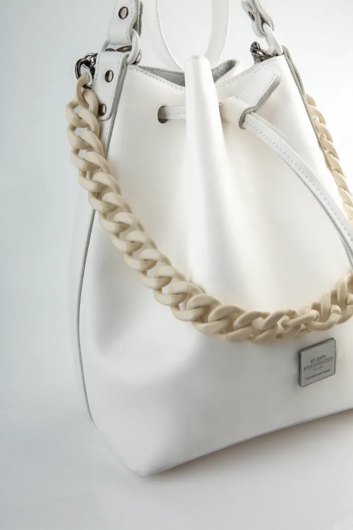 White Chain Pouch Bag Λευκό - Image 4