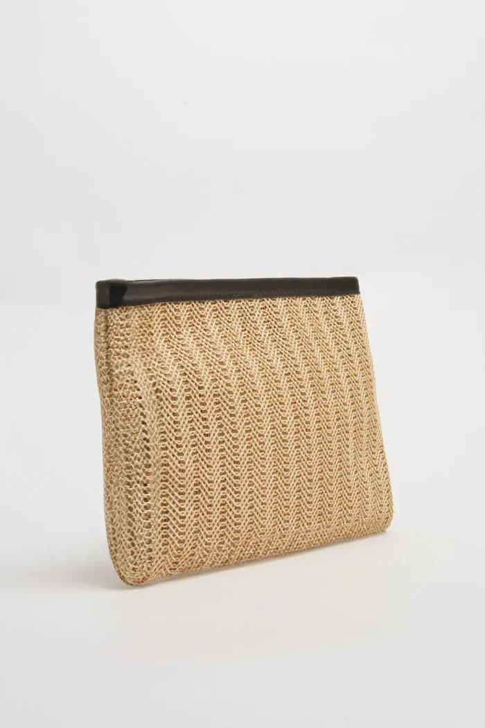 Natural Straw Clutch Τσάντα Εξόδου Μπεζ - Image 3