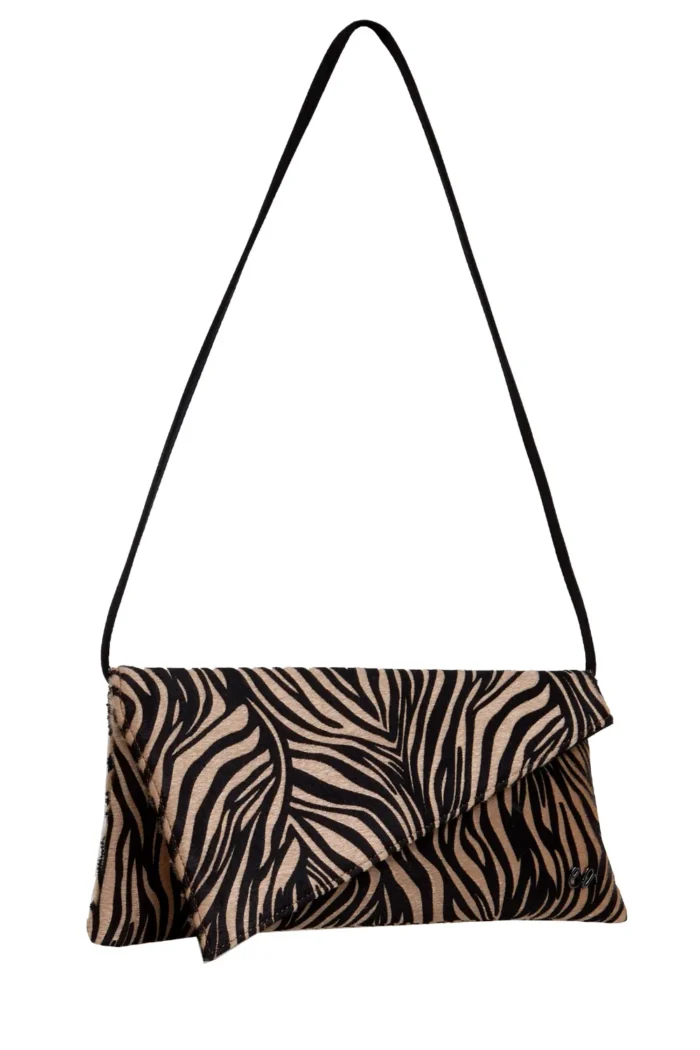 Cap Clutch τσαντα εξοδου Zebra Brown - Image 2