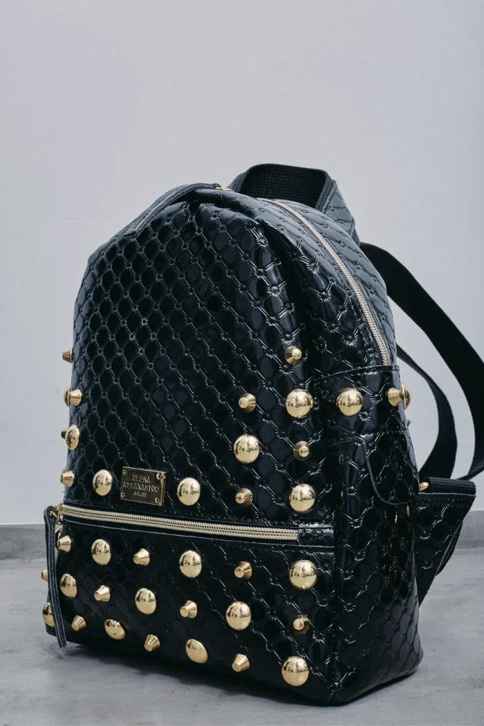Retro Backpack Γυναικείο Λουστρίνι Μαύρo Small - Image 4