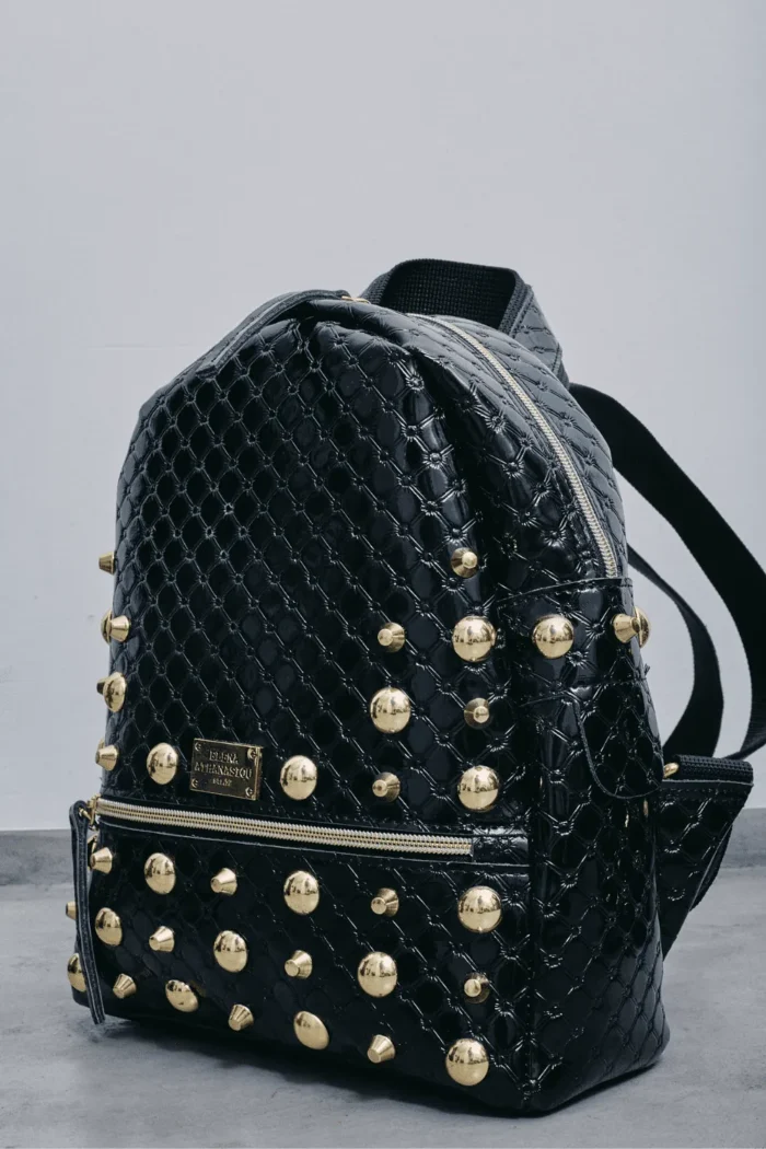 Retro Backpack Γυναικείο Λουστρίνι Μαύρη Large - Image 3