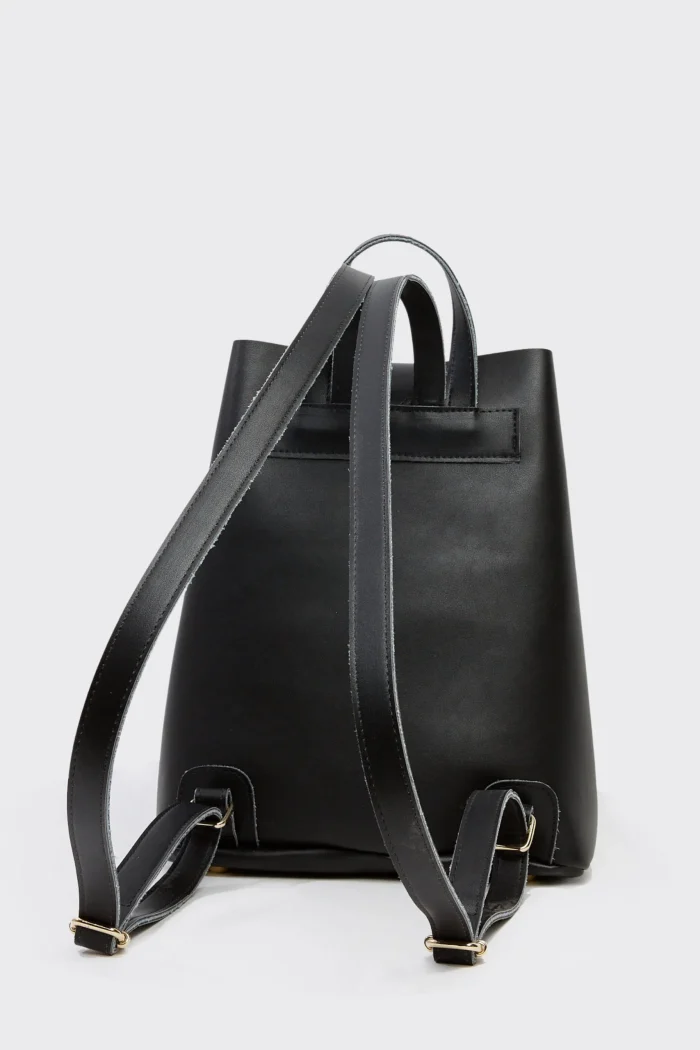 Recycled Leather Backpack Γυναικείο Μαύρη - Image 3