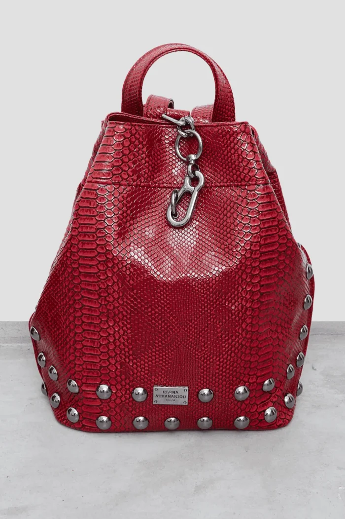 Black N' Metal Croco Backpack Γυναικείο Μπορντω - Image 2