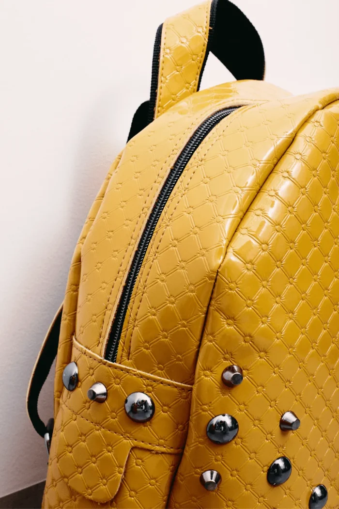 Retro Backpack Γυναικείο Λουστρίνι Κίτρινο Large - Image 7