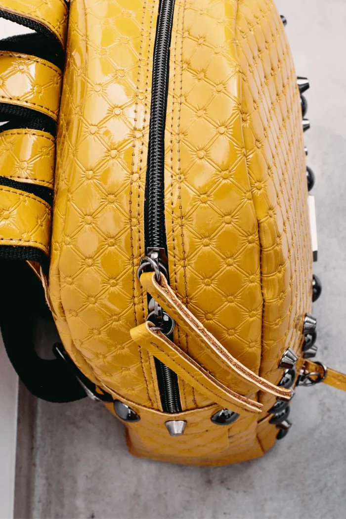 Retro Backpack Γυναικείο Λουστρίνι Κίτρινο Large - Image 6