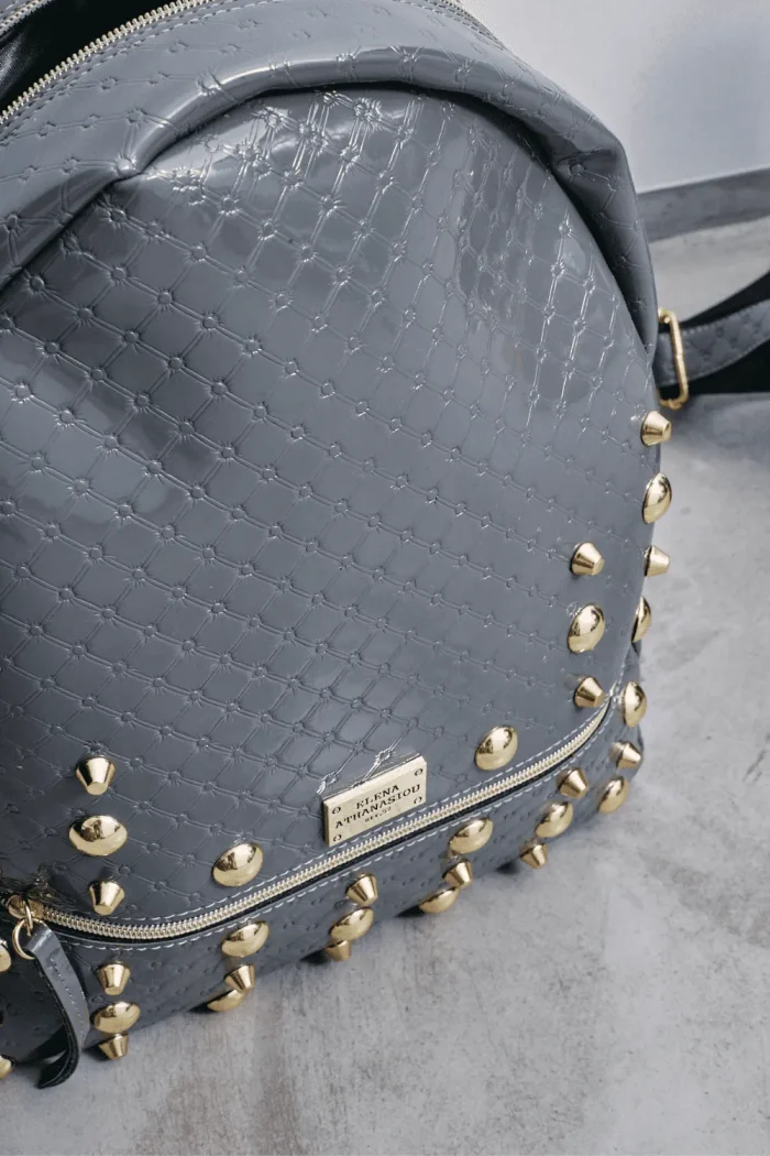 Retro Backpack Γυναικείο Λουστρίνι Γκρι Large - Image 3