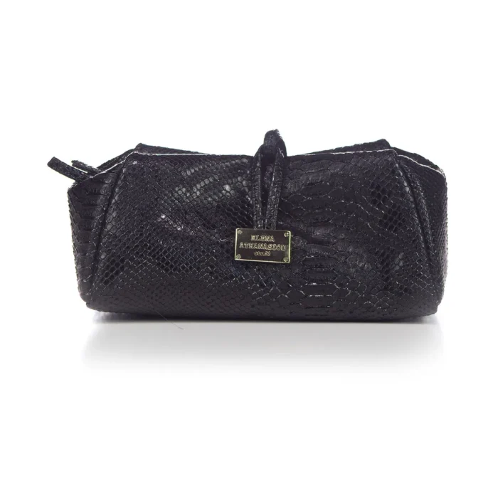 Lunchbag Croco Τσάντα Εξοδου Μαυρη Large - Image 2