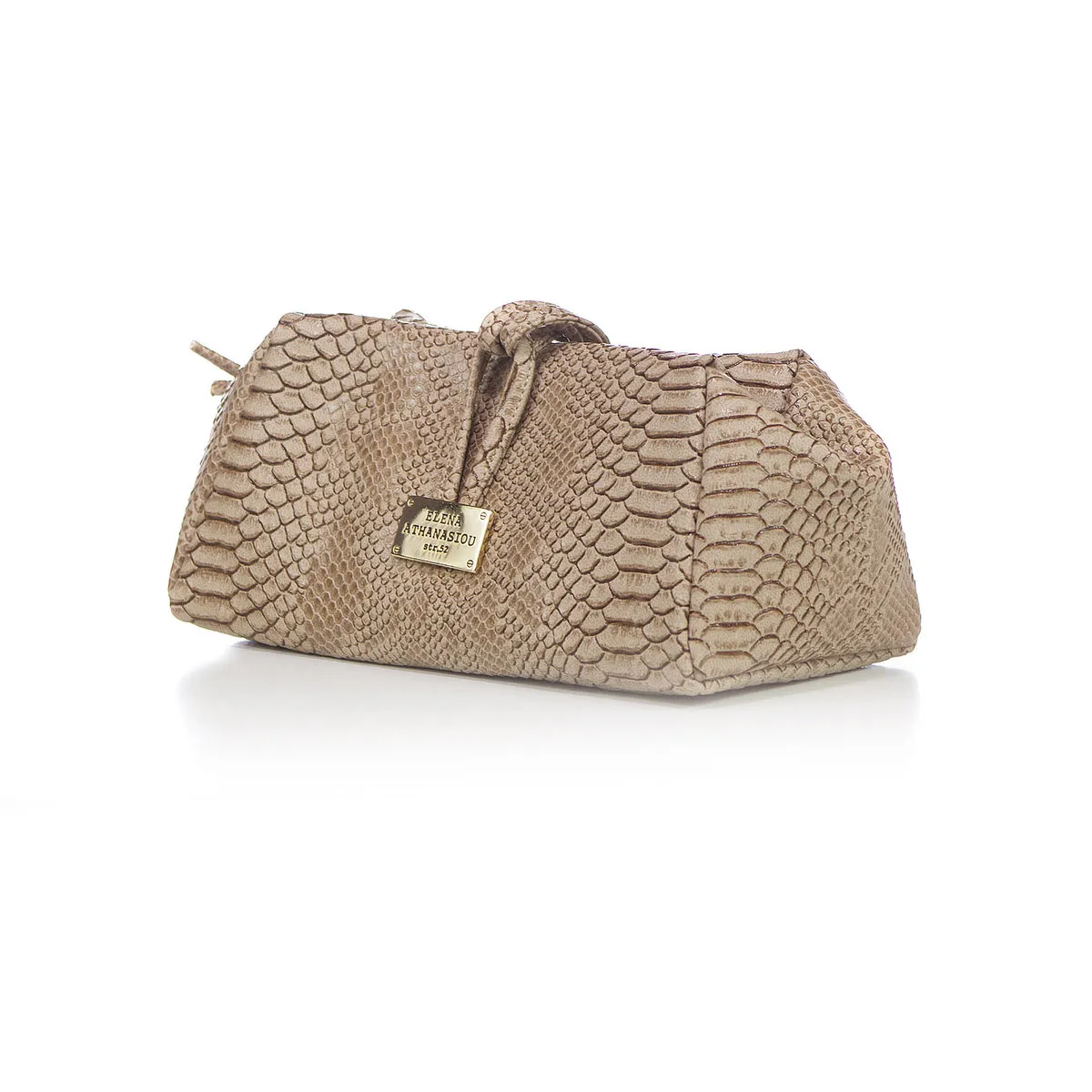 Lunchbag Croco Τσάντα Εξοδου Μπεζ Large - Image 1