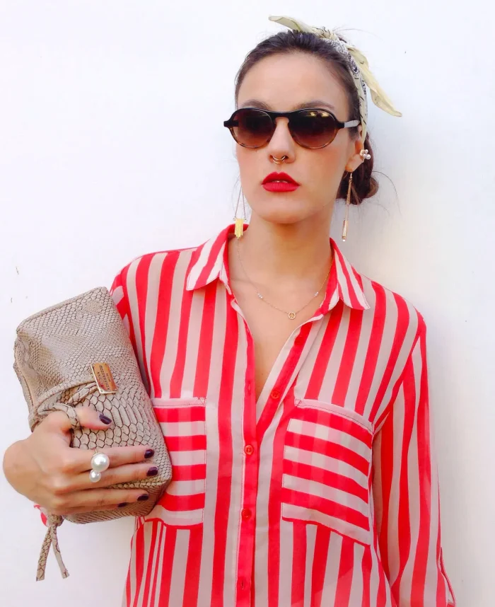 Lunchbag Croco Τσάντα Εξοδου Μπεζ Large - Image 3