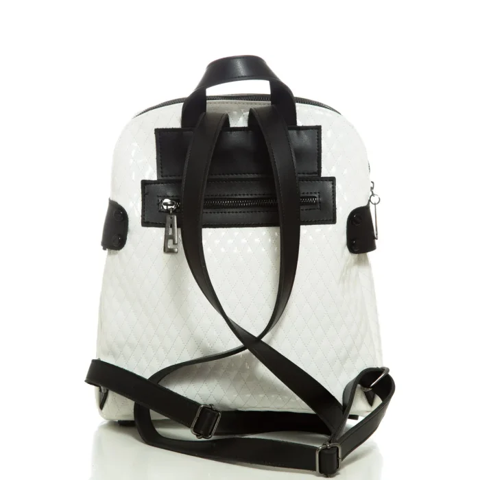 Biker Vinyl Backpack Γυναικείο Λευκό - Image 5