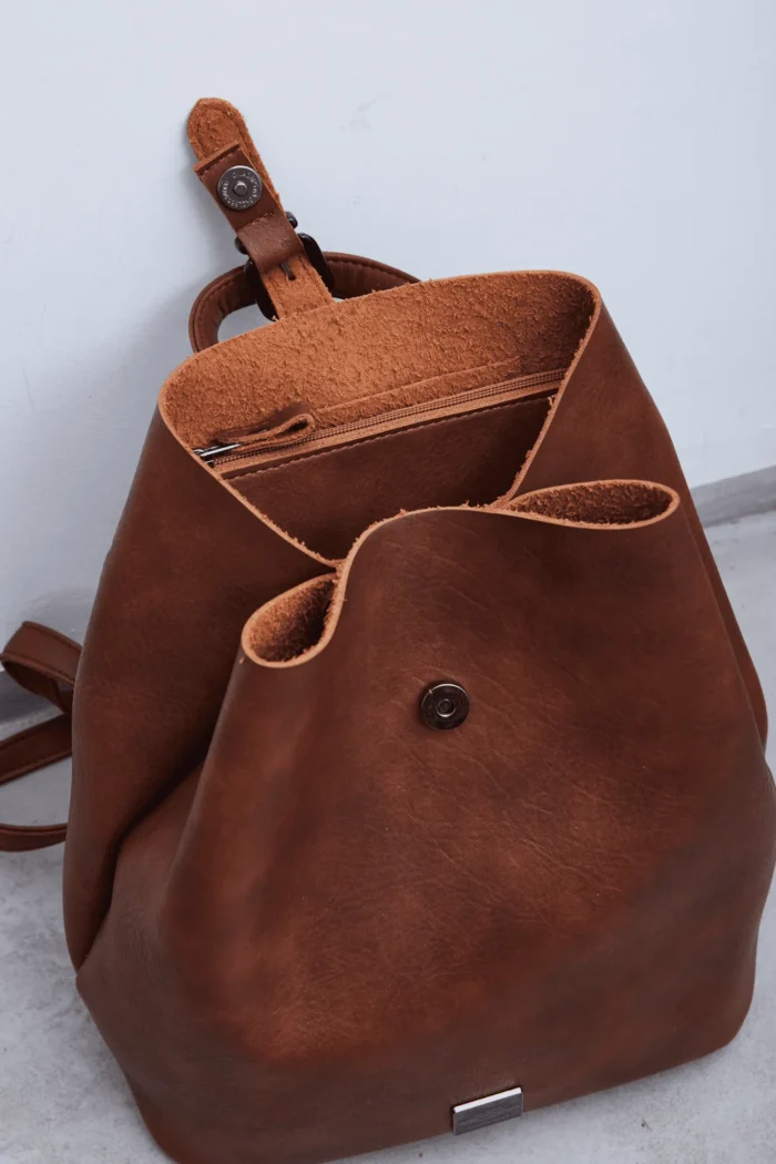 Retro Chain Backpack Γυναικείο Καφέ - Image 6