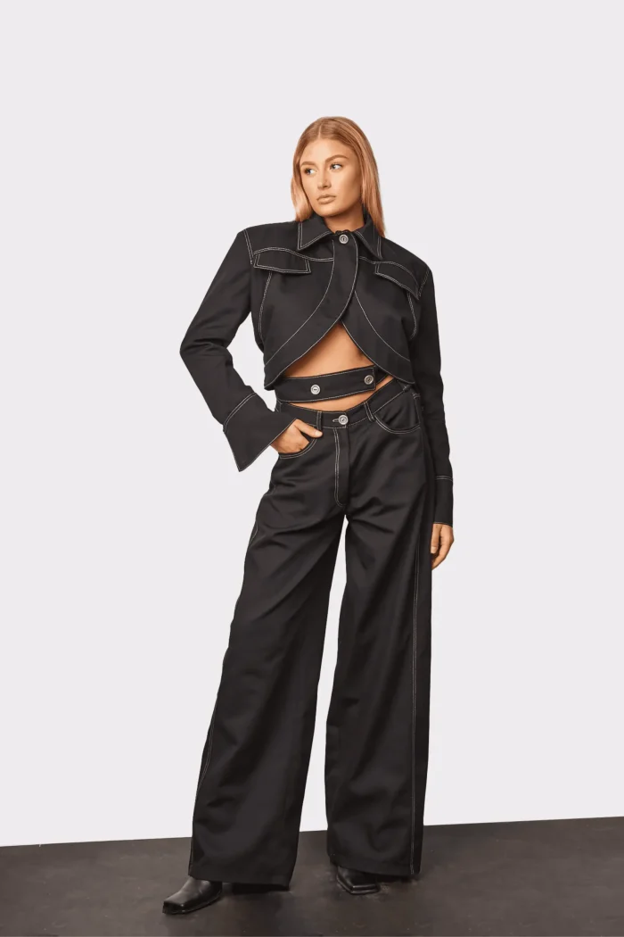 Andriana Crop Jacket Apparel  Black - Image 6