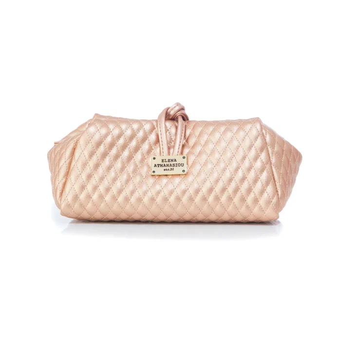 Lunchbag Quilted Metallic Τσάντα Εξοδου Ροζ Large - Image 2