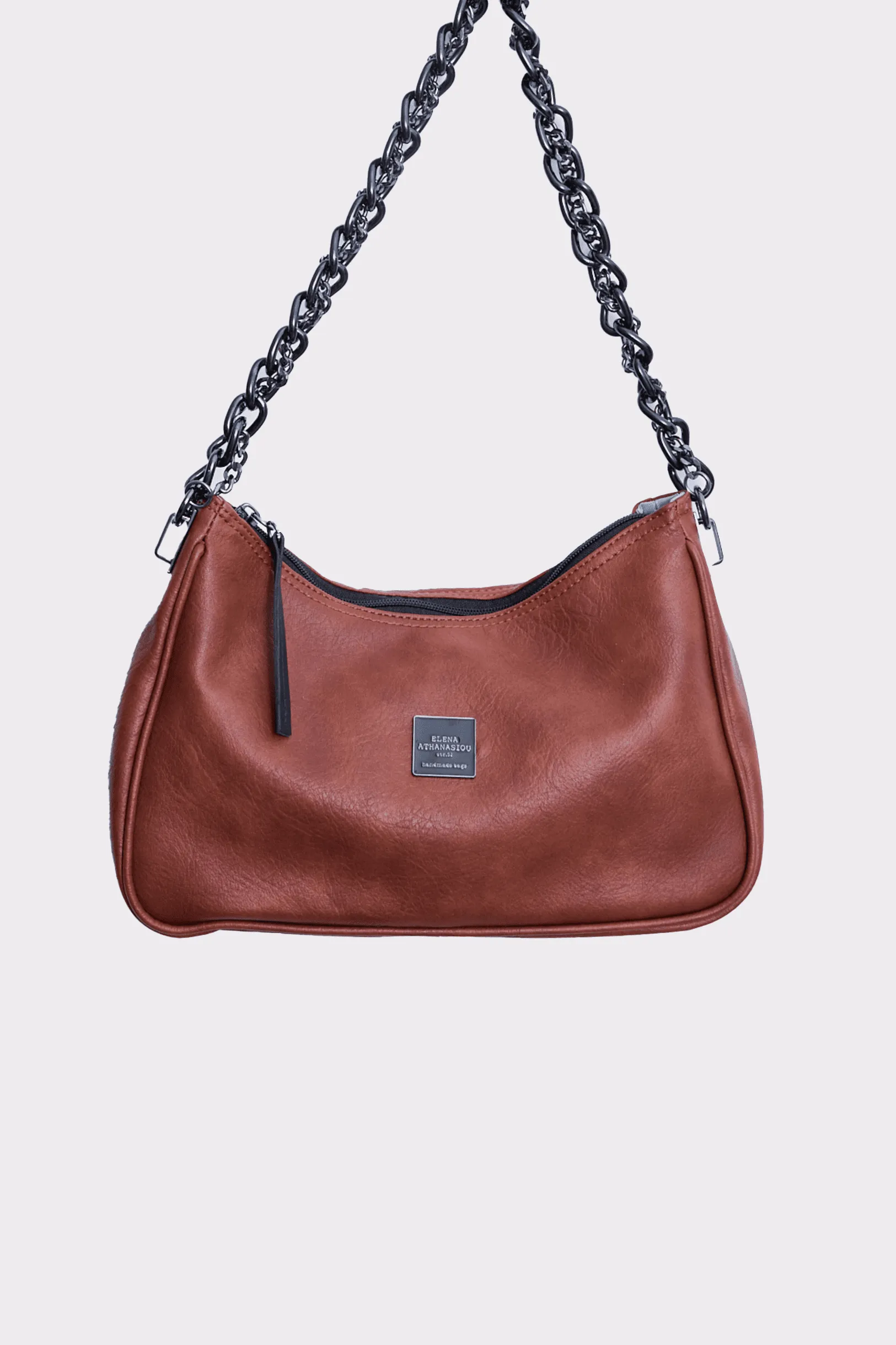 Retro Chain Baguette Bag Καφέ - Image 1