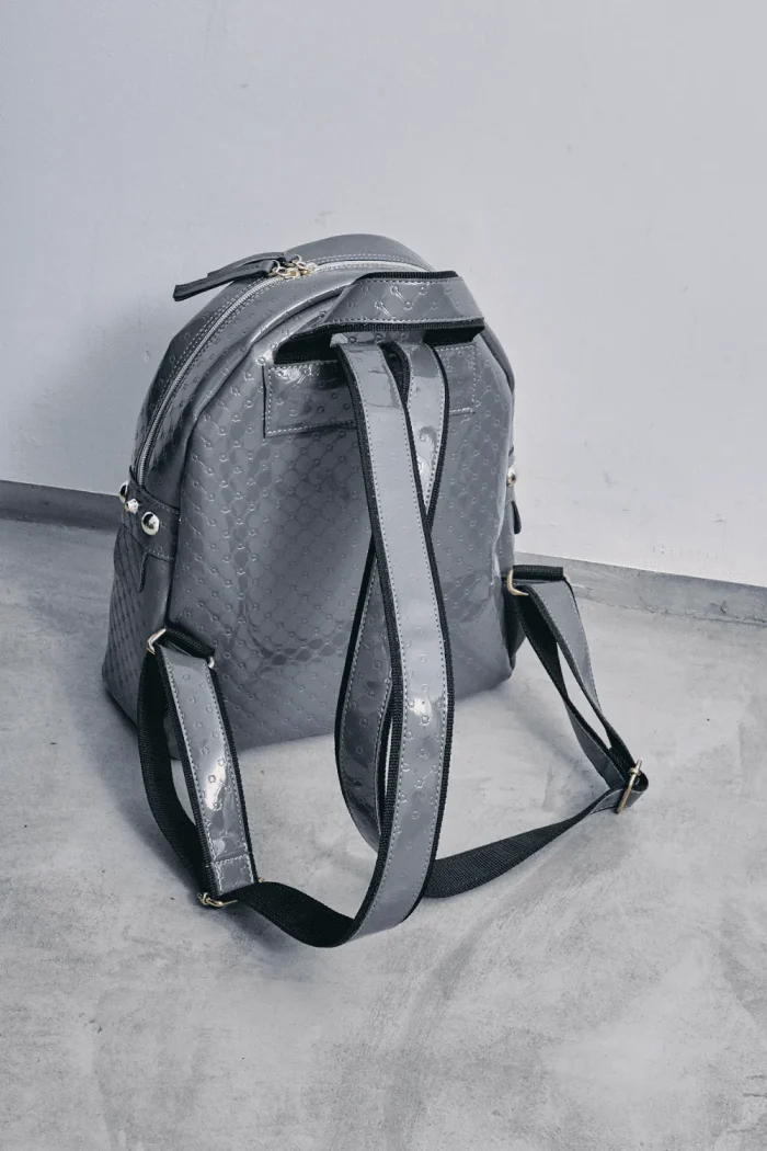 Retro Backpack Γυναικείο Λουστρίνι Γκρι Large - Image 6