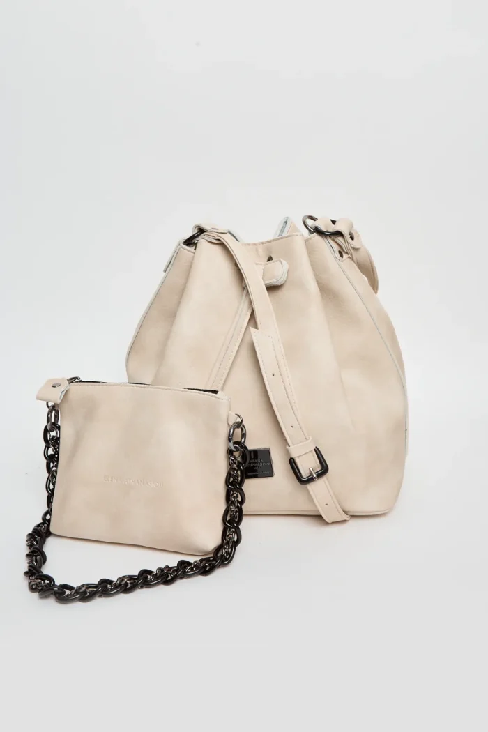 Retro Chain Pouch Bag Μπεζ - Image 2