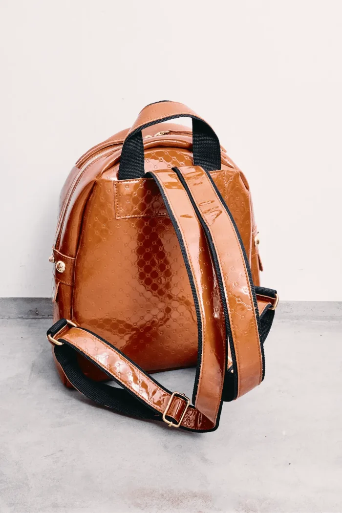Retro Backpack Γυναικείο Λουστρίνι Κονιάκ Small - Image 5