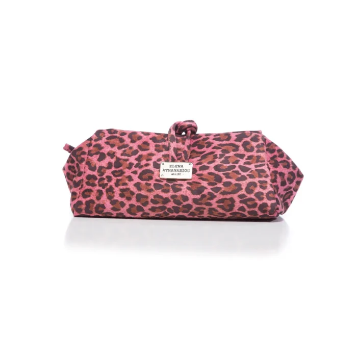 Lunchbag Suede Τσάντα Εξοδου Animal Print Ροζ Large - Image 2