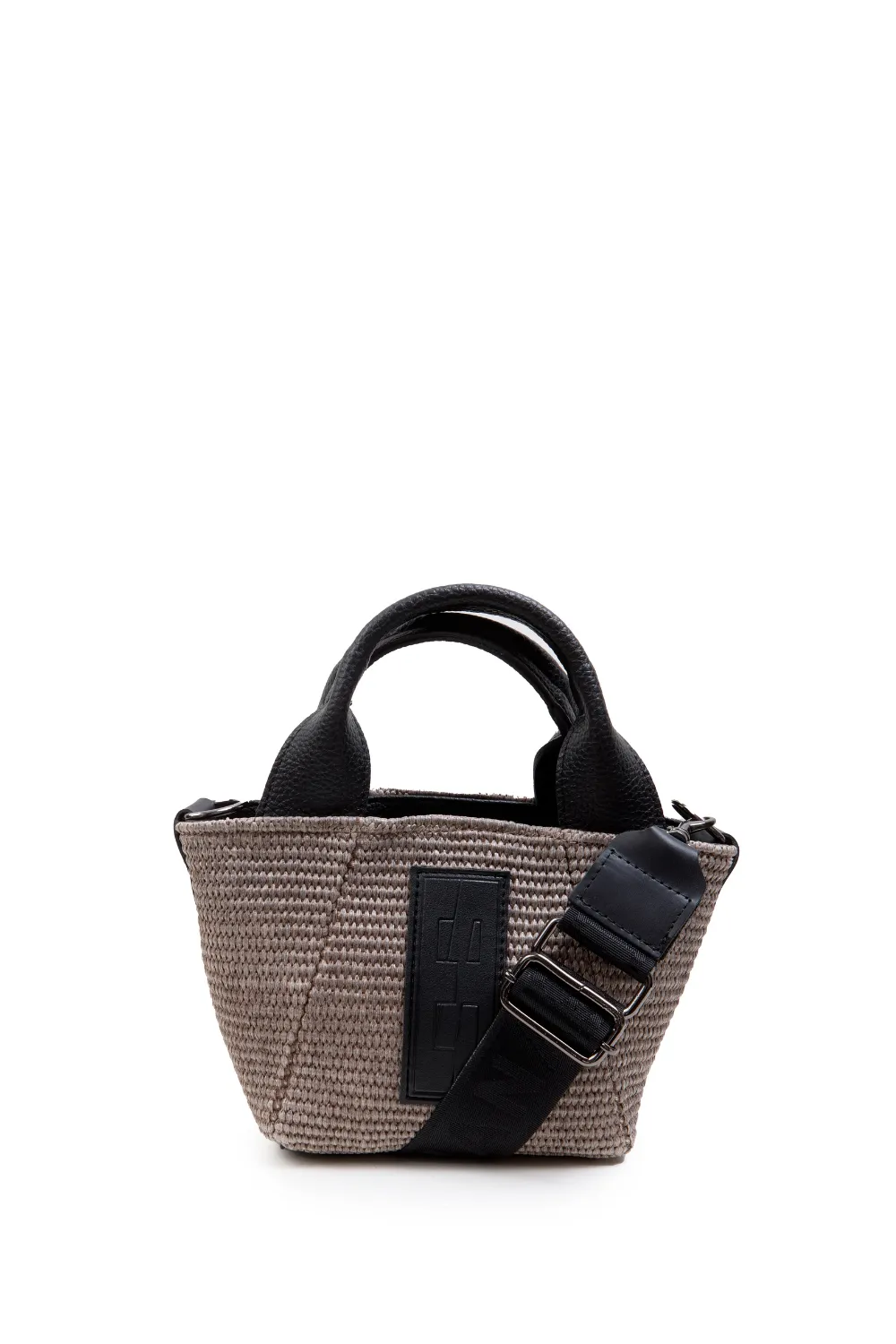 Classy Basket Straw Τσάντα Χιαστι Γκρι