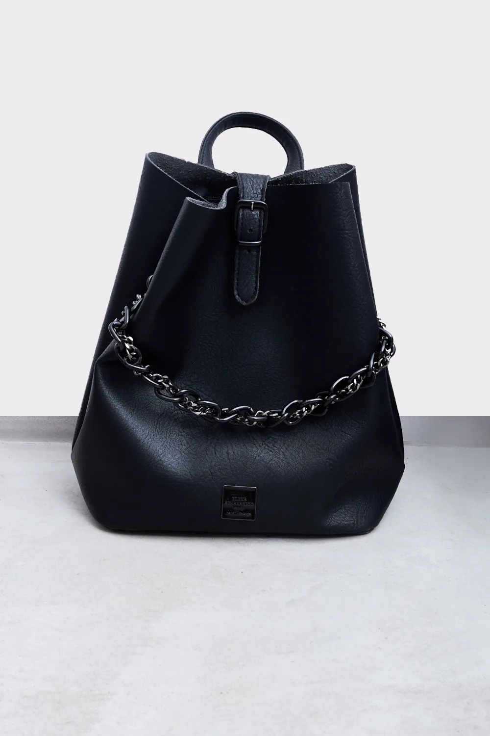 Retro Chain Backpack Γυναικείο Μαύρο - Image 1